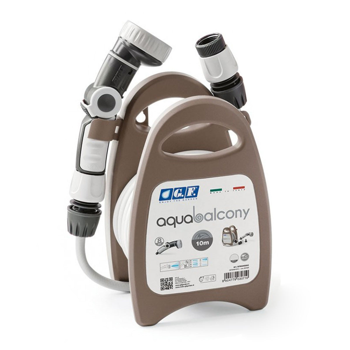 Kit miniportamanguera equipado Gris AQUABALCONY 10 m