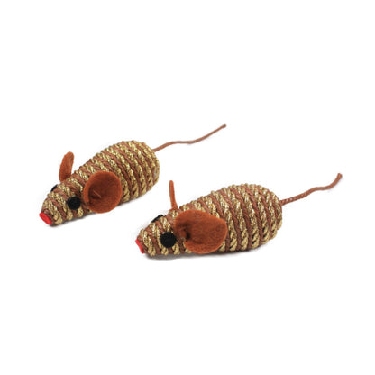 Juguete Para Gato En Pack De 2 Ratones De Cuerda. De 7cm De Longuitud Y Suave Sonido Al Mover. Wuapu_0