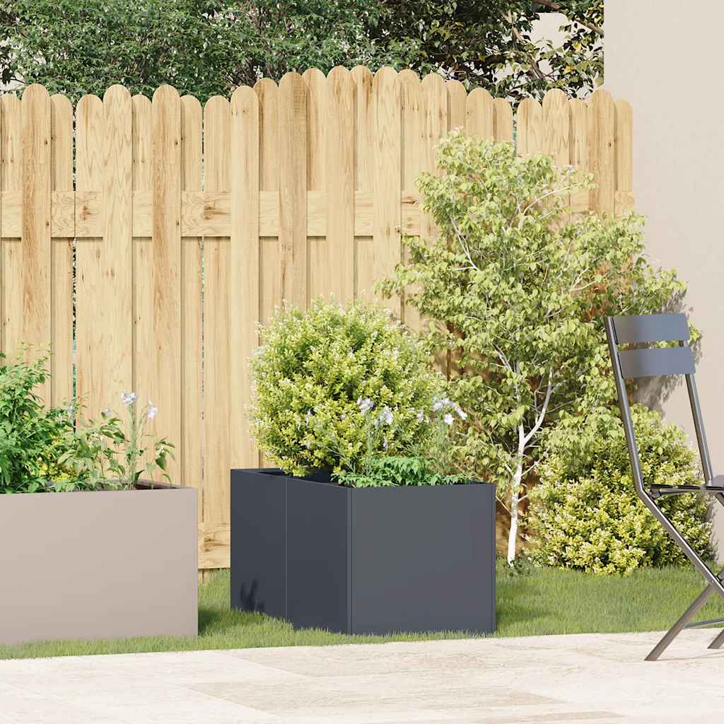 Jardinera De Acero Laminado En Frío Antracita 40x80x40 Cm_2