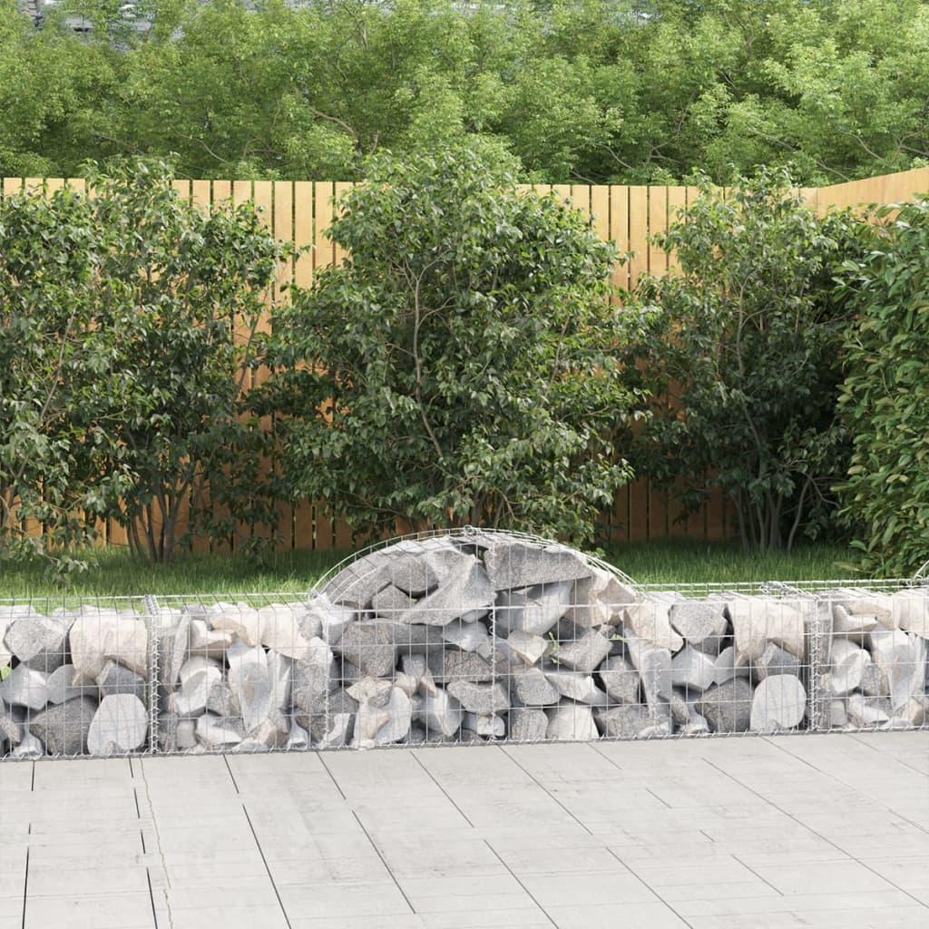 Cestas De Gaviones 10 Uds Forma De Arco Hierro 200x50x40/60 Cm_1