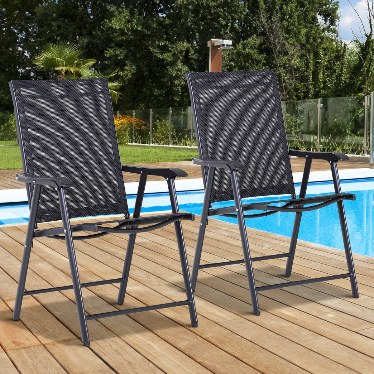 Outsunny Conjunto De 2 Sillas Plegables Con Reposabrazos Para Jardín O Terraza_1