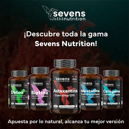 Biotina 10.000mcg Con Zinc, Selenio Y Vitaminas + Astaxantina 8 Mg. Sevens Nutrition. Cabello, Piel, Uñas Y Antioxidante_5