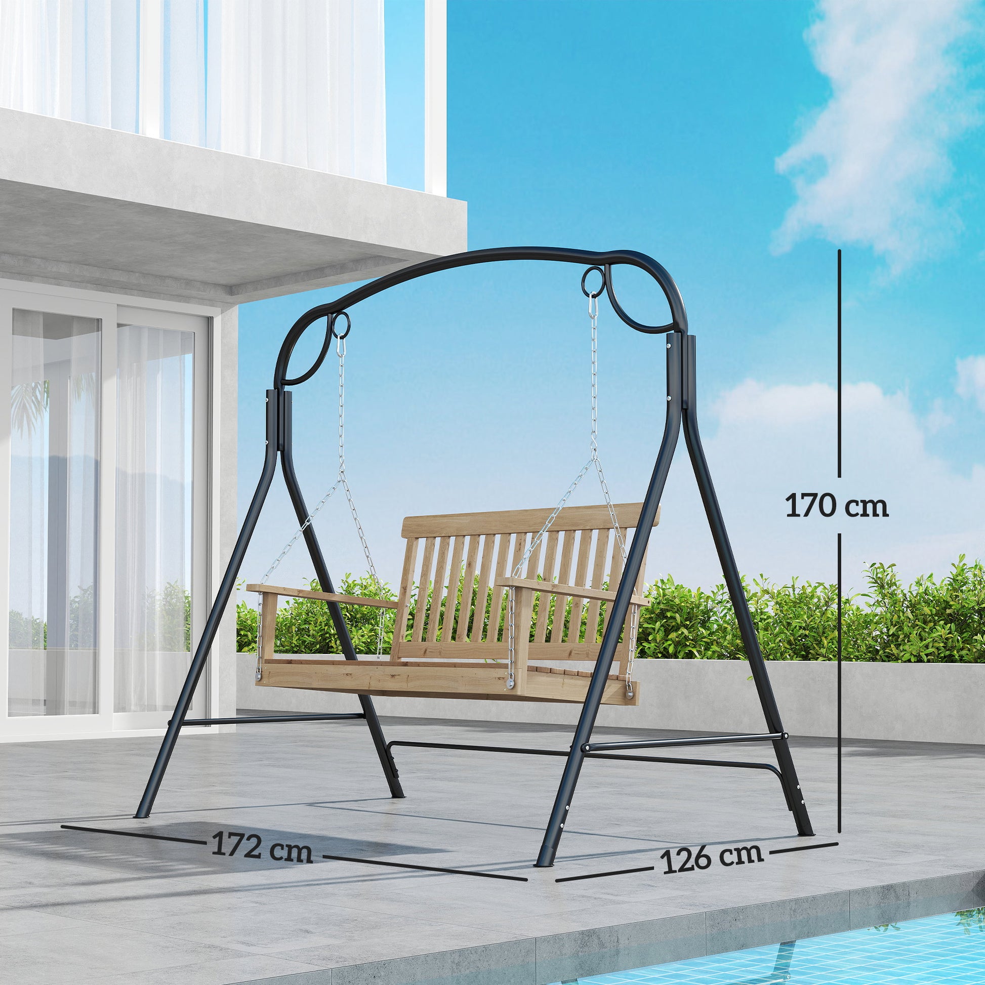 Outsunny Soporte Para Columpio De Metal Resistente Con Patas En Forma De A_2