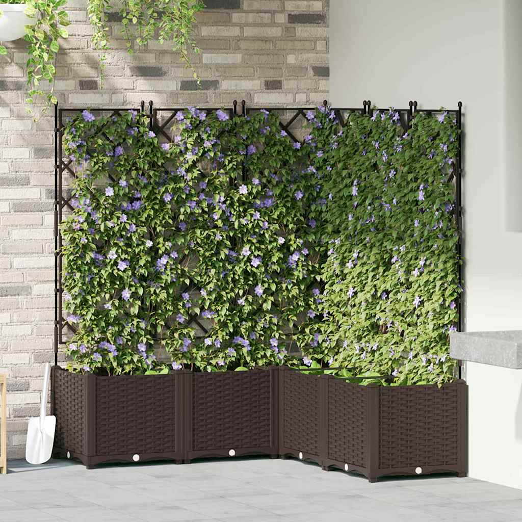 Macetero De Jardín 5 Uds. Marrón 120 X 120 X 143 Cm Pp_1