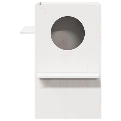 Casa Para Gatos Madera Maciza Pino Blanca 43x43x60 Cm_2