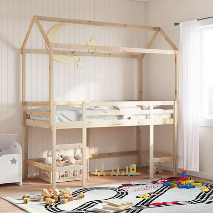 Techo De Cama Infantil Madera Maciza Pino 217x85,5x154 Cm_1