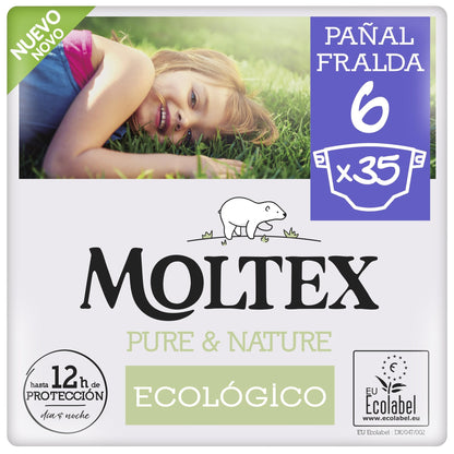Pañales Moltex Pure &amp; Nature T6 (17-28 kg), 35 Uds