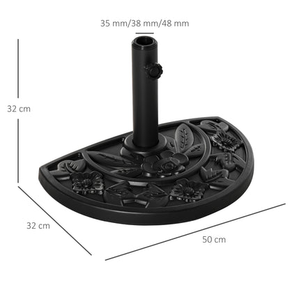 Outsunny Base Para Sombrilla Semicircular Peso 9 Kg Para Mástil 35mm/38mm/48mm_2