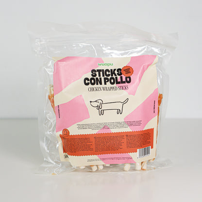 Snack Para Perro En Stick Vacuno Con Pollo Desecado Wuapu 12x100gr_4