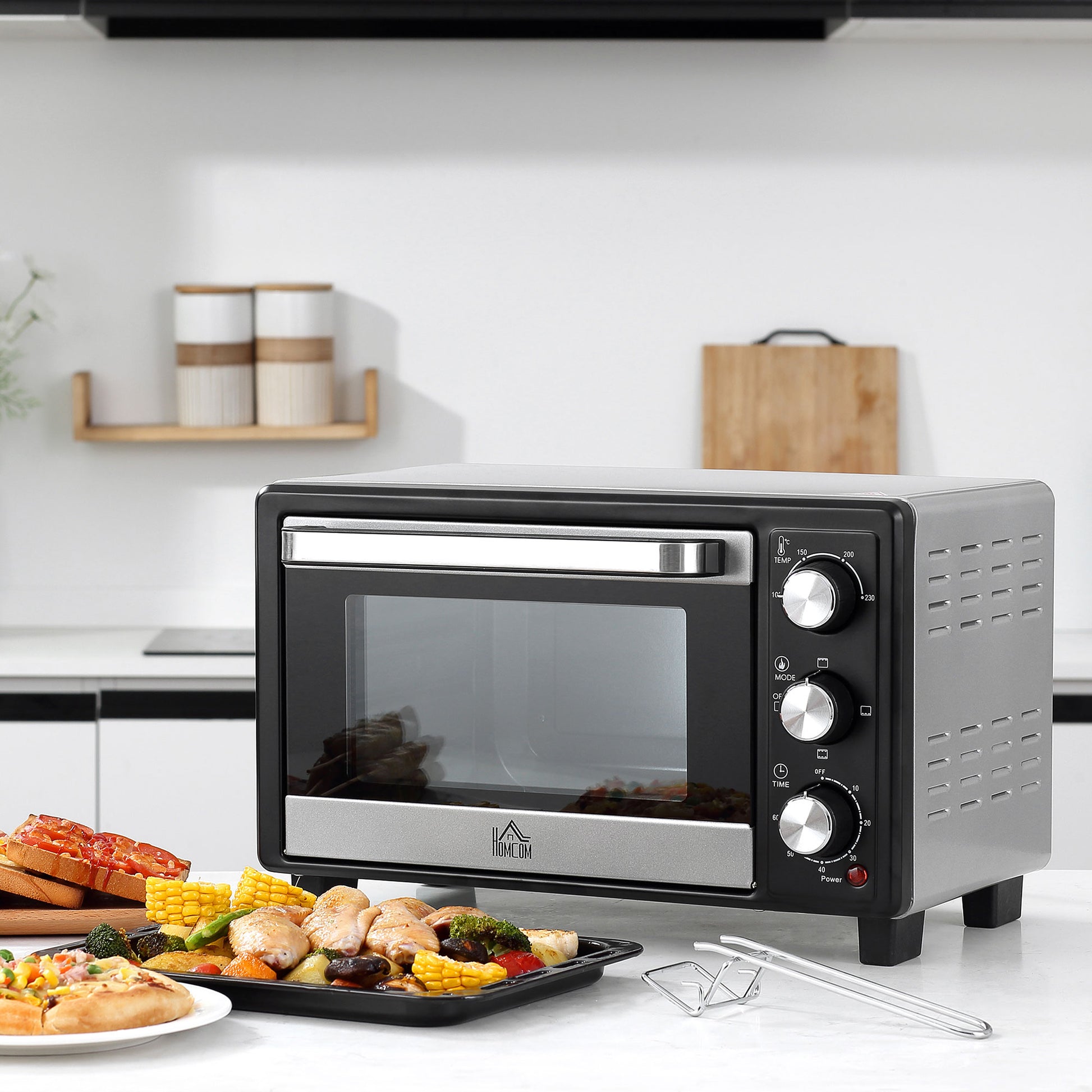 Homcom Horno Eléctrico De Sobremesa 16l 1400w Con 3 Modos De Calor Y Termostato_3