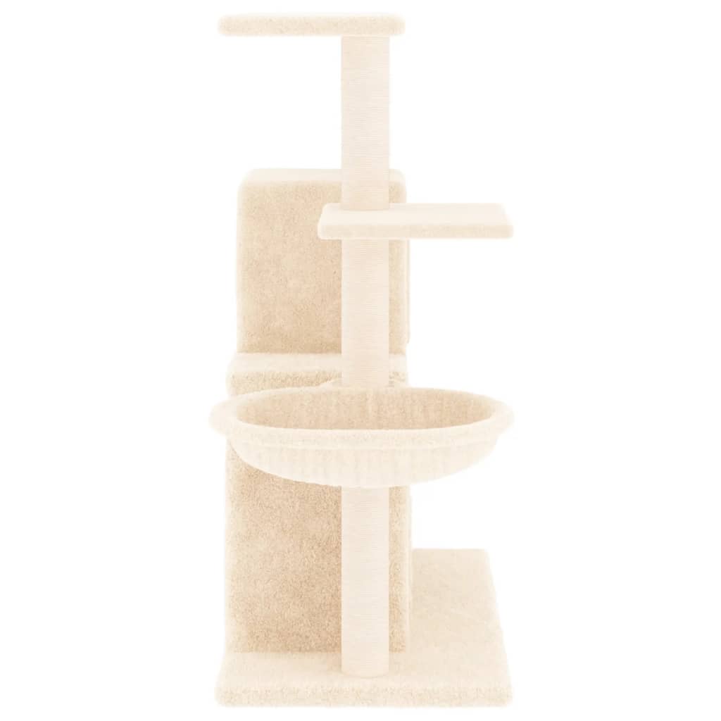 Rascador Para Gatos Con Postes De Sisal Color Crema 83 Cm_3