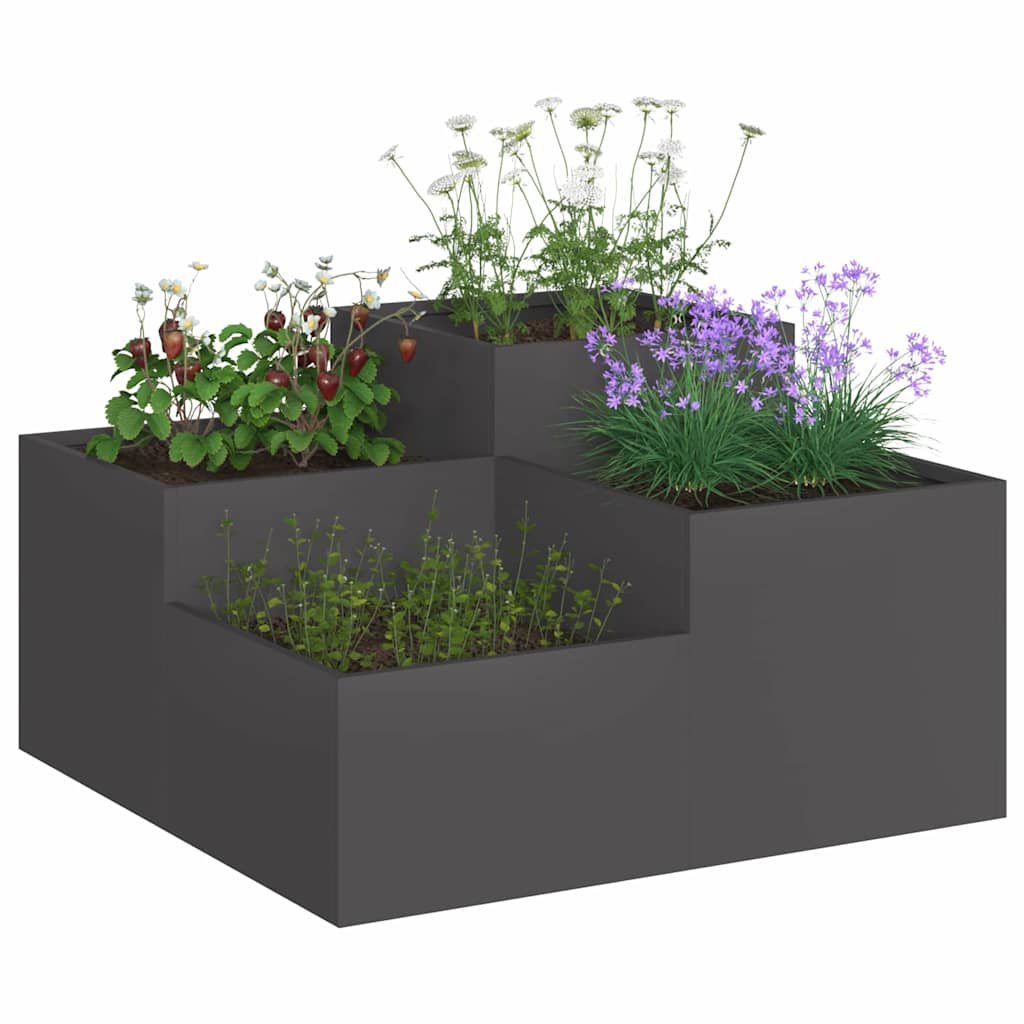 Maceta Para Jardín Negro 80 X 80 X 48 Cm Acero_2