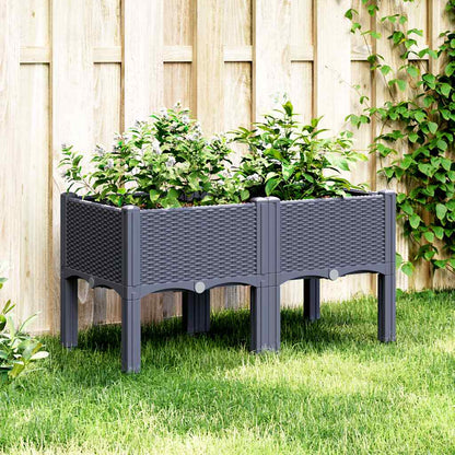 Jardinera Con Patas Pp Azul Gris 80x40x42 Cm_1