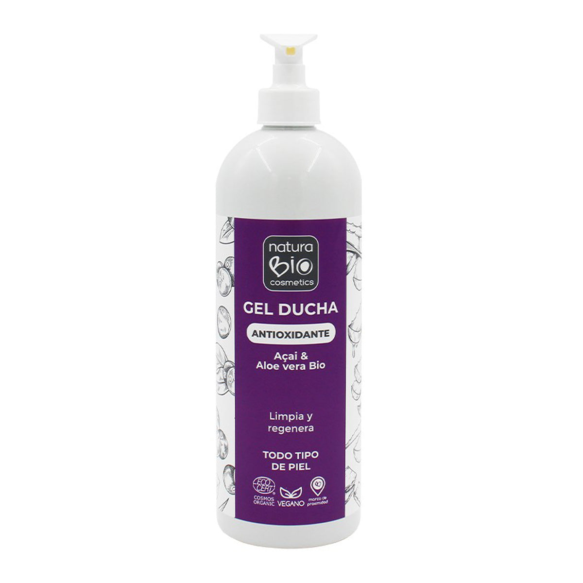 Gel ducha antioxidante Aloe & Açai 740 ml NaturaBIO