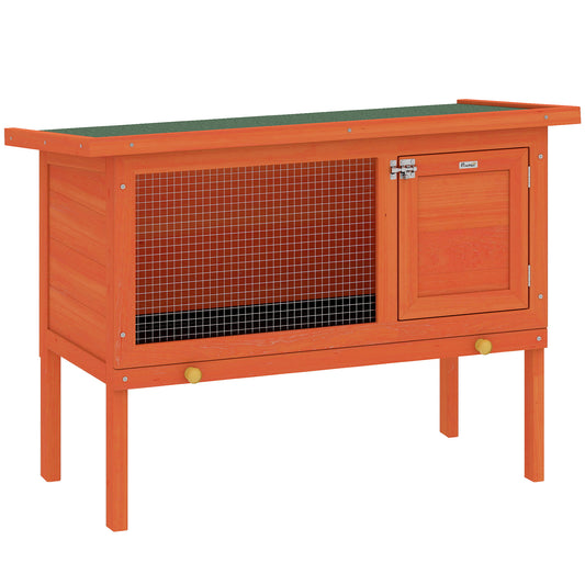 Conejera De Exterior Pawhut Madera De Pino, Metal Naranja 90x45x65 Cm_0