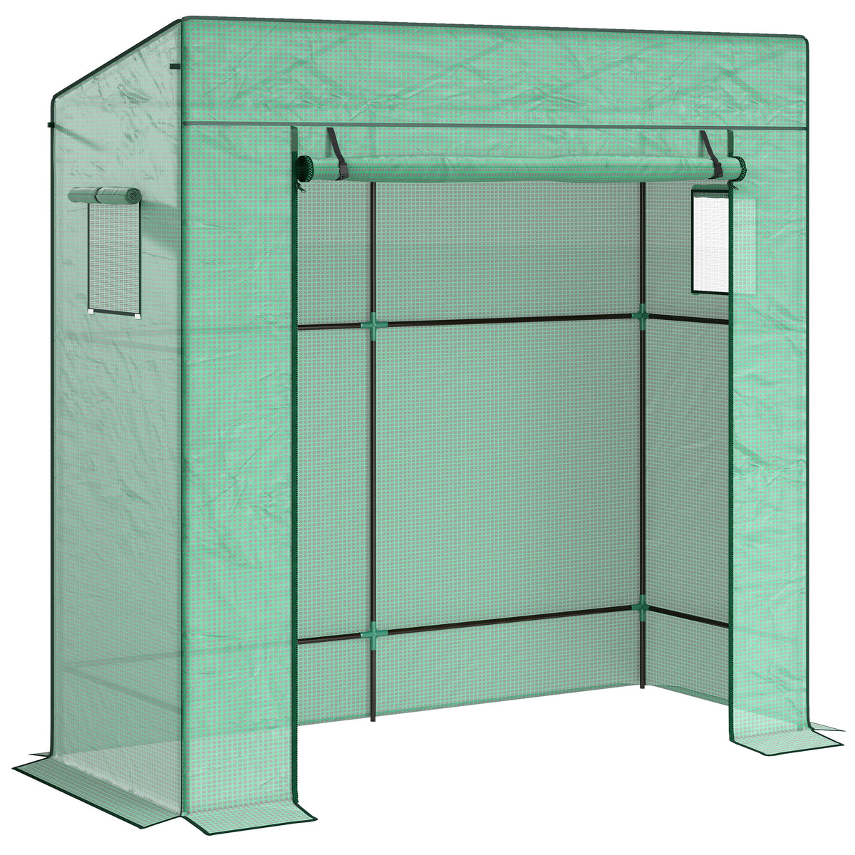 Outsunny Invernadero Pequeño Con Ventanas De Malla 196x77x197 Cm Verde_0