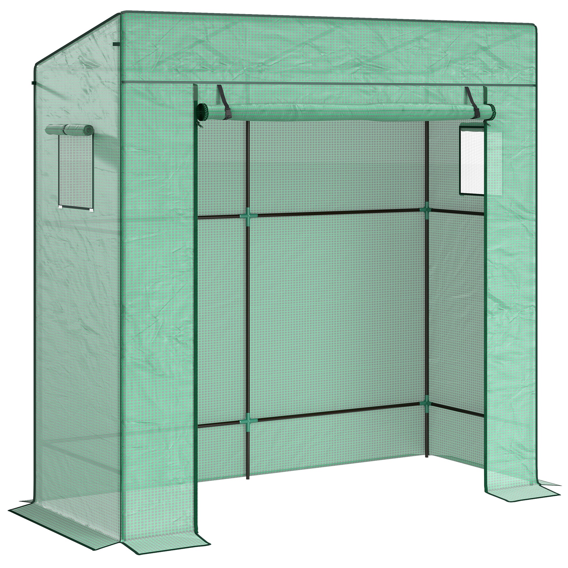 Outsunny Invernadero Pequeño Con Ventanas De Malla 196x77x197 Cm Verde_0