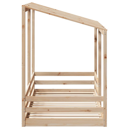 Cama Infantil Con Techo Madera Maciza Pino Blanca 80x200 Cm_4