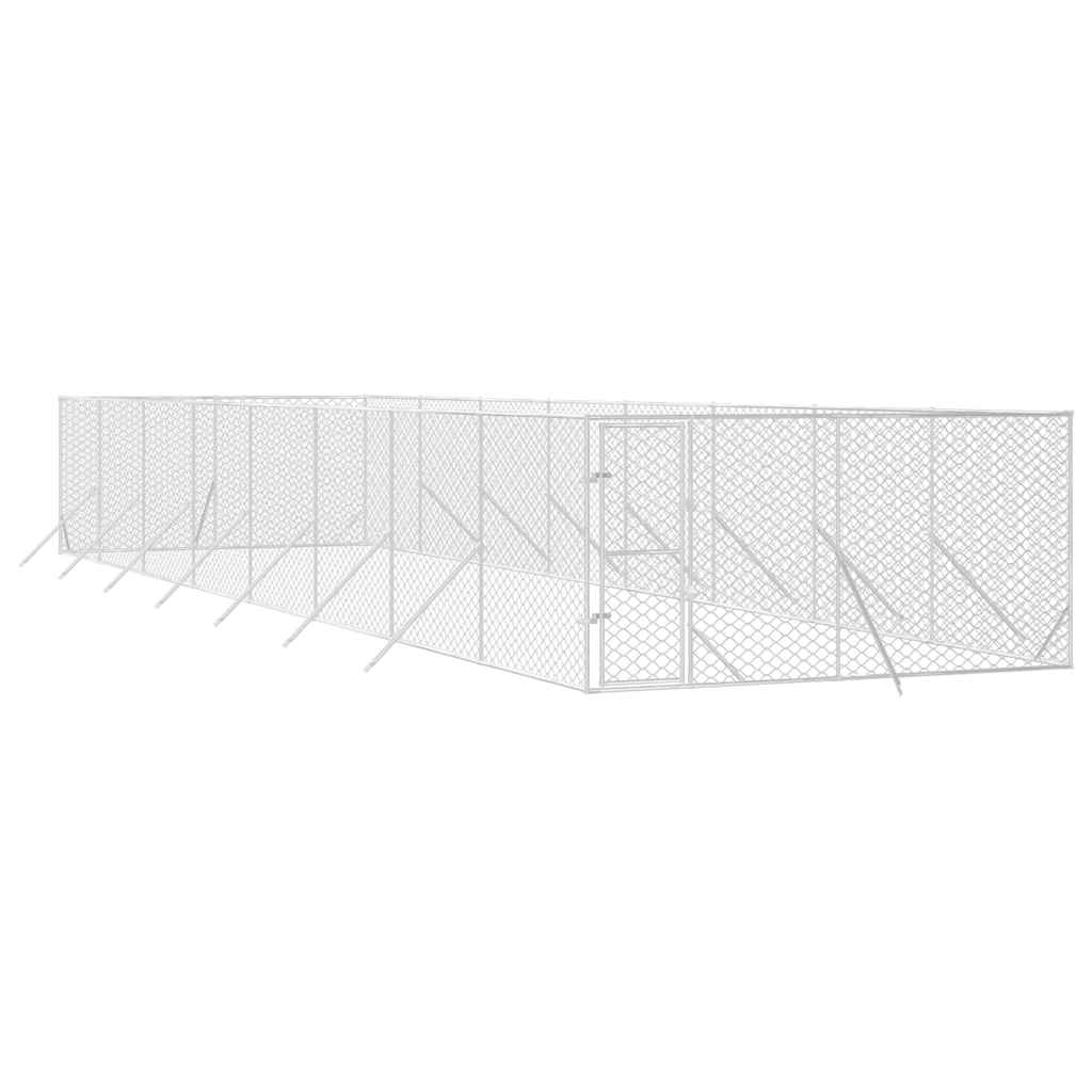 Perrera De Exterior Acero Galvanizado Plateado 4x16x2 M_2