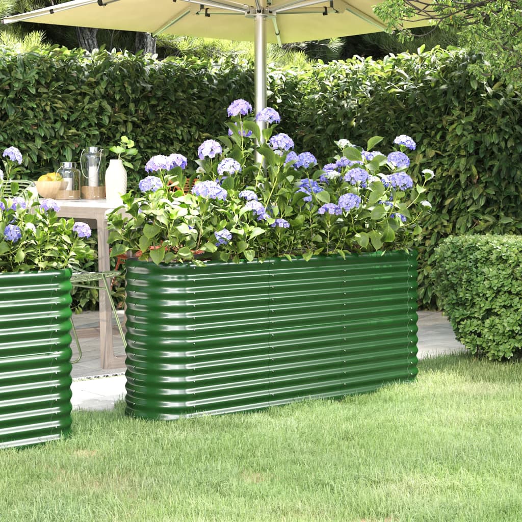 Jardinera Arriate Acero Galvanizado Verde 152x40x68 Cm_1