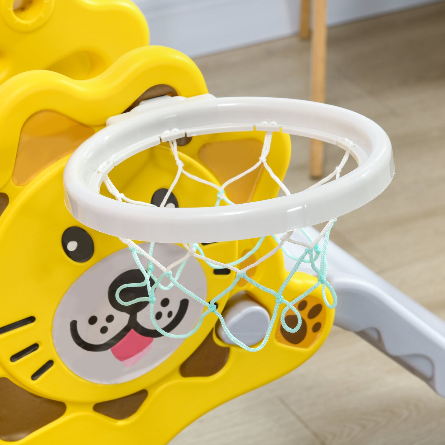 Aiyaplay Tobogán Infantil 3 En 1 Con 2 Escaleras 131x50x74 Cm Amarillo Y Gris_3