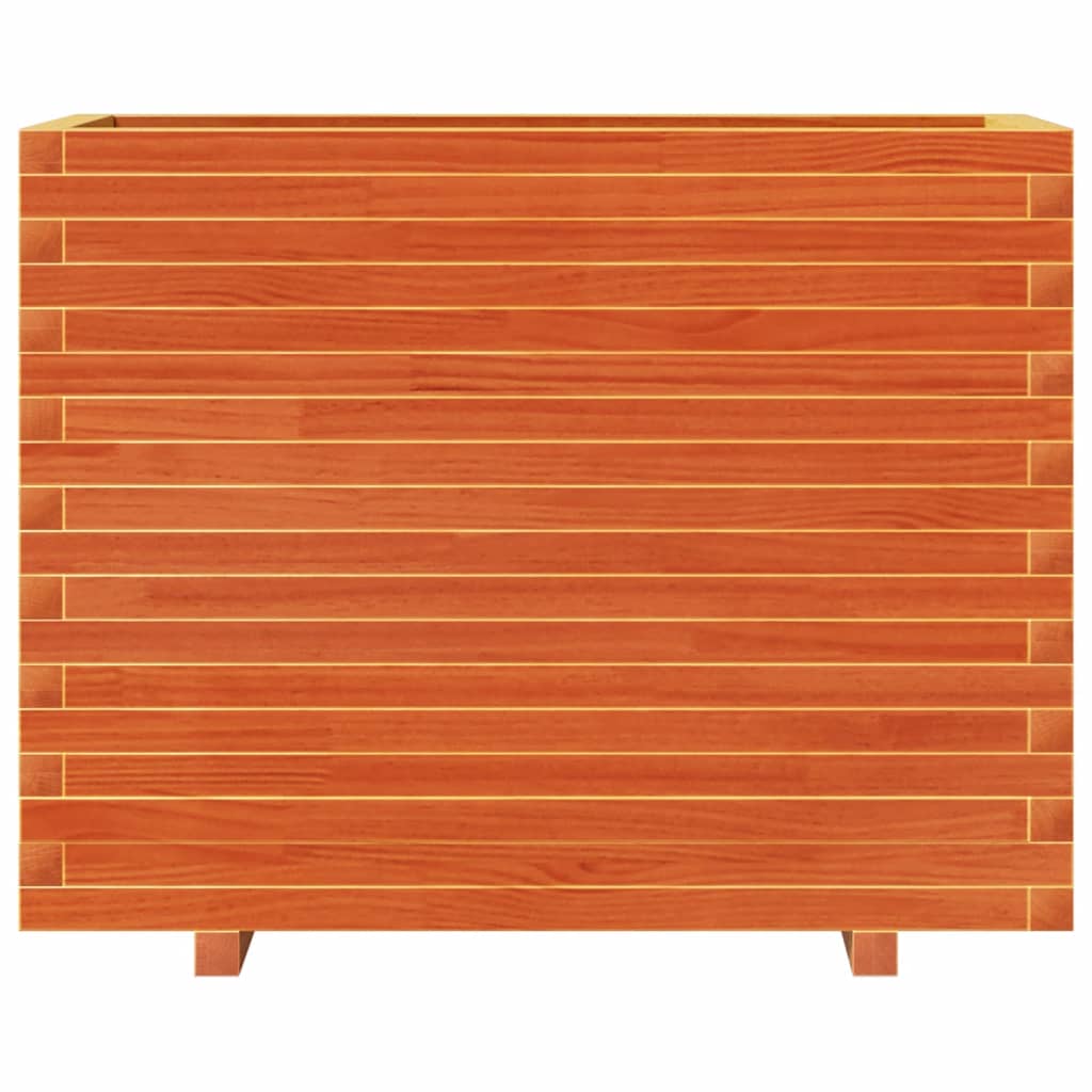 Jardinera Madera Maciza De Pino Marrón Cera 90x40x72 Cm_4