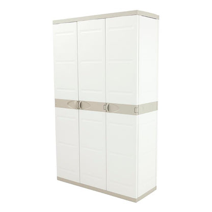 Armario de 3 Puertas con escobero 105 cm Titanium Plastiken Beige