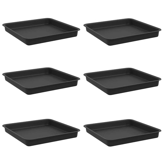 Bandeja Cuadrada Para Flores 6 Pcs Negro 18 X 18 X 2 Cm_0