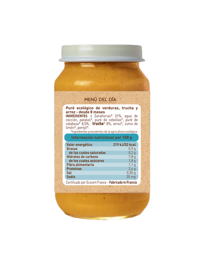 Tarrito Verdura y Trucha (a partir de 6 meses) babybio 200g