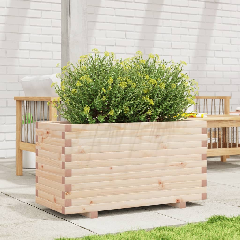 Jardinera Madera Maciza De Pino 90x40x49,5 Cm_2