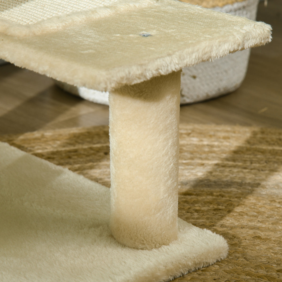 Pawhut Árbol Para Gato Rascador Grande 50x50x100 Cm Con Poste Cama Plataformas_3