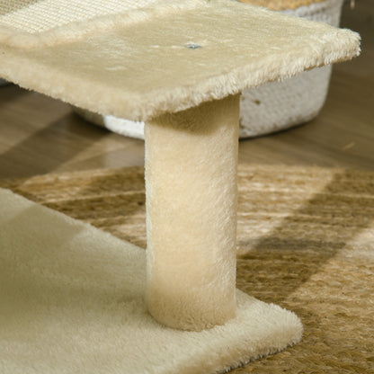 Pawhut Árbol Para Gato Rascador Grande 50x50x100 Cm Con Poste Cama Plataformas_3