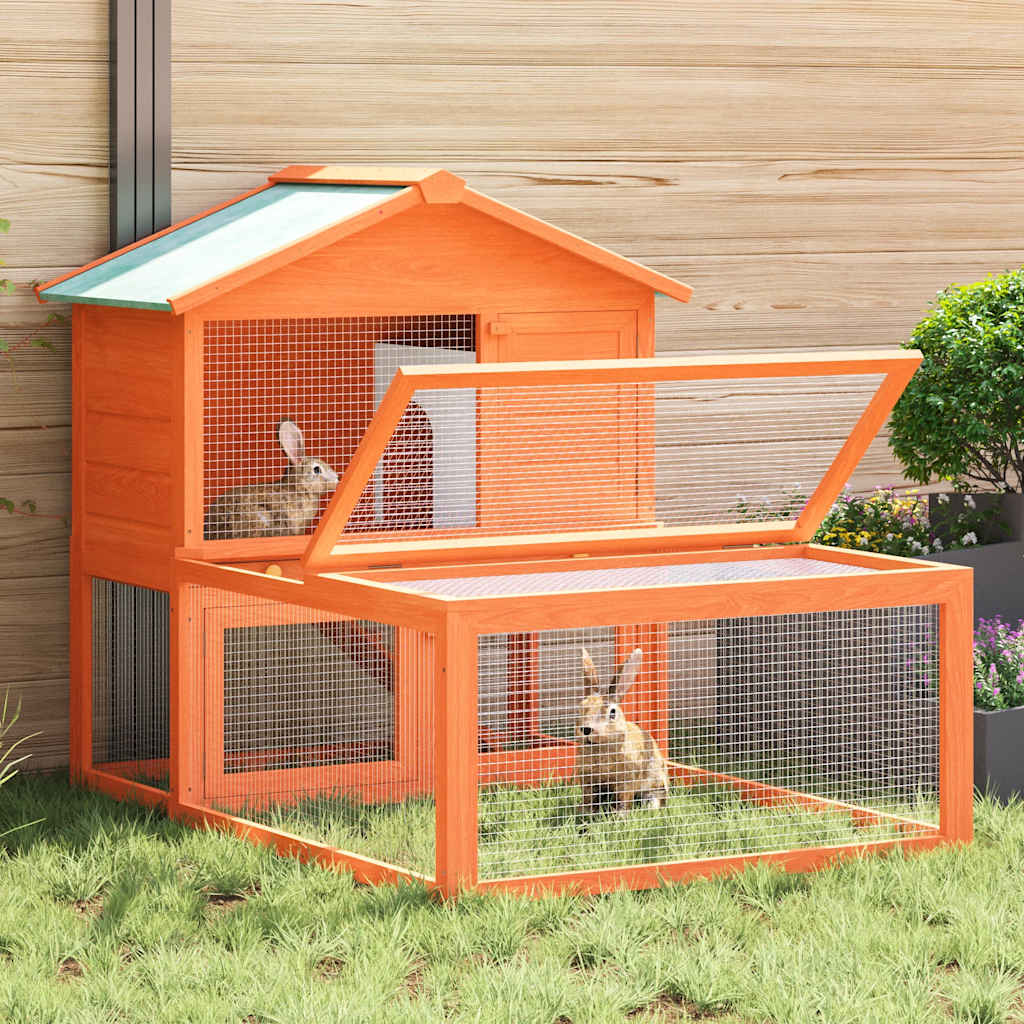 Conejera Jaula De Animales Con Patio Exterior Madera_1
