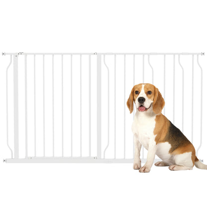 Pawhut Barrera De Seguridad De Perros Para Escaleras 75-145 Cm Con 3 Extensiones_0