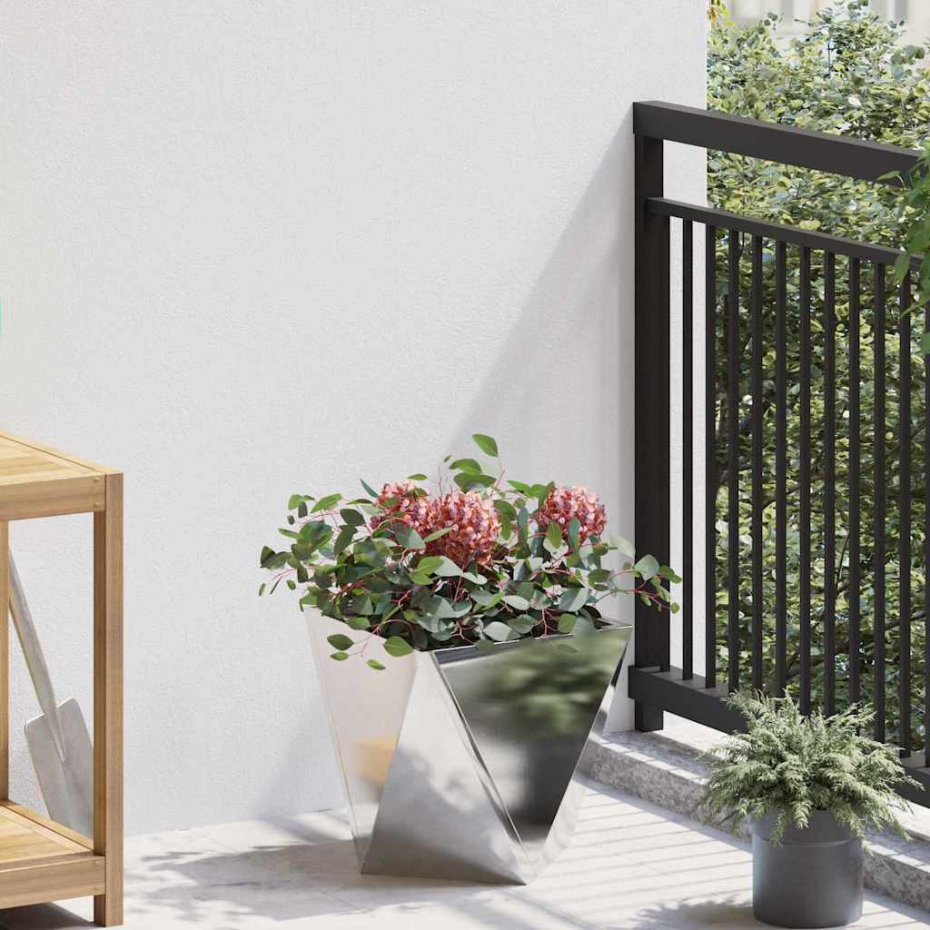 Jardinera 2 Pcs Plateado 30 X 30 X 30 Cm Acero Inoxidable_3