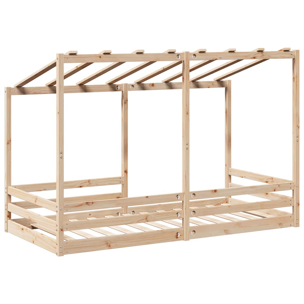 Cama Infantil Con Techo Madera Maciza Pino 90x200 Cm_5