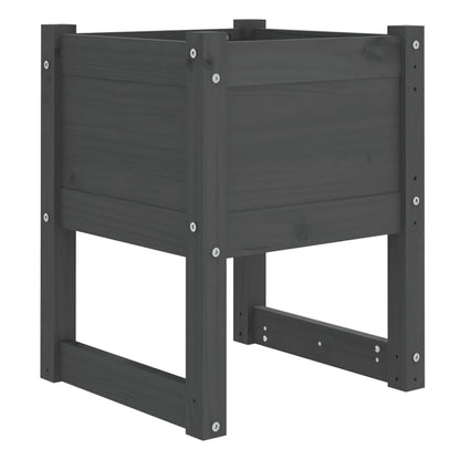 Jardinera De Madera Maciza De Pino Gris 40x40x52,5 Cm_0