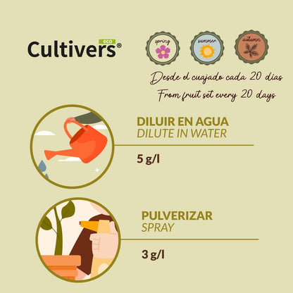 Cultivers Abono Engorde Y Maduración Ecológico 1 Kg. Fertilizante Potasio Quelatado Con Ph Neutro Para El Aumento De…_2