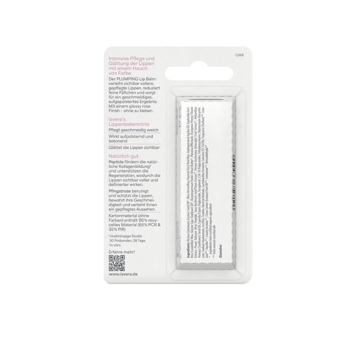 Bálsamo labial efecto volumen péptidos & peonia Lavera 4,5g