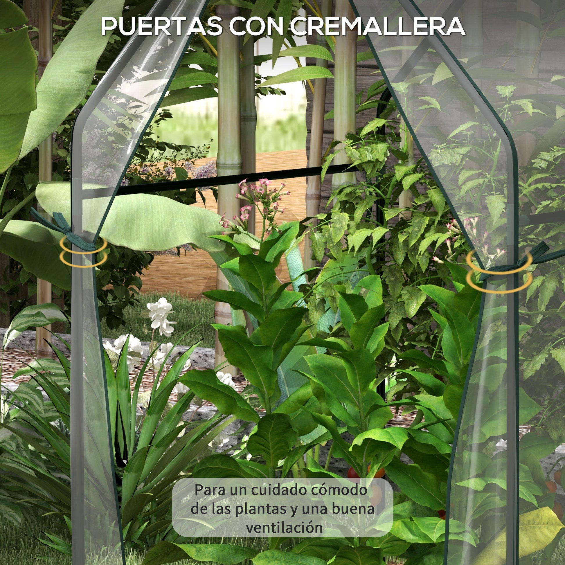 Outsunny Invernadero De Jardín Con 2 Puertas Anti-uv 90x90x145 Cm Transparente_5