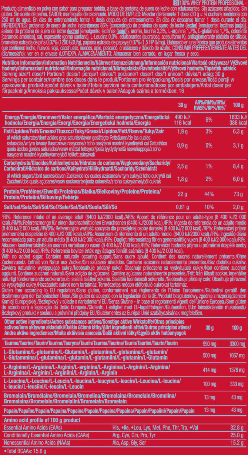 100% Whey Protein Professional 500 Gr Crema De Cacahuete_5