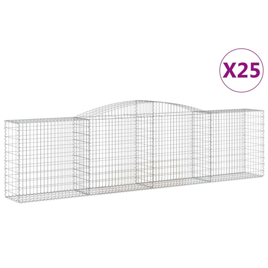 Cestas De Gaviones 25 Uds Forma De Arco Hierro 400x50x100/120cm_0