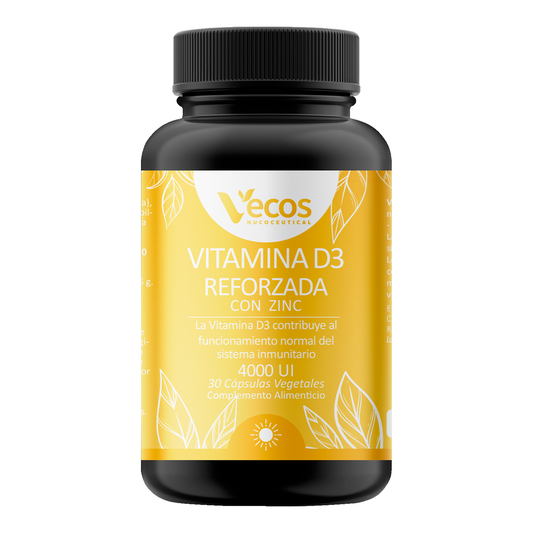 Vitamina D3 100 Μg + Zinc Vecos 30 Cápsulas | Sistema Inmunitario Y Huesos_0