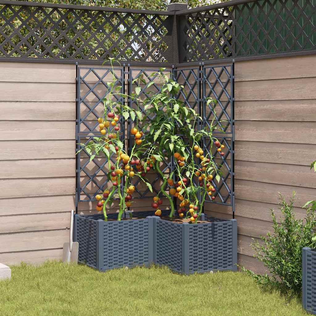 Macetero De Jardín 3 Uds. Gris Claro 80 X 80 X 143 Cm Pp_2