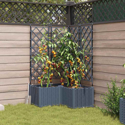 Macetero De Jardín 3 Uds. Gris Claro 80 X 80 X 143 Cm Pp_2