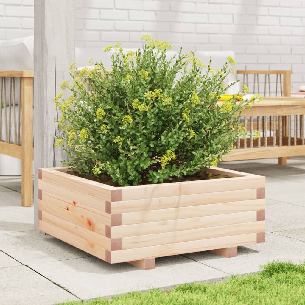 Jardinera De Madera Maciza De Pino 60x60x26,5 Cm_2