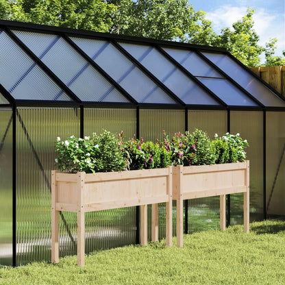 Jardineras De Exterior Con Patas 2 Uds Madera Maciza De Pino_1