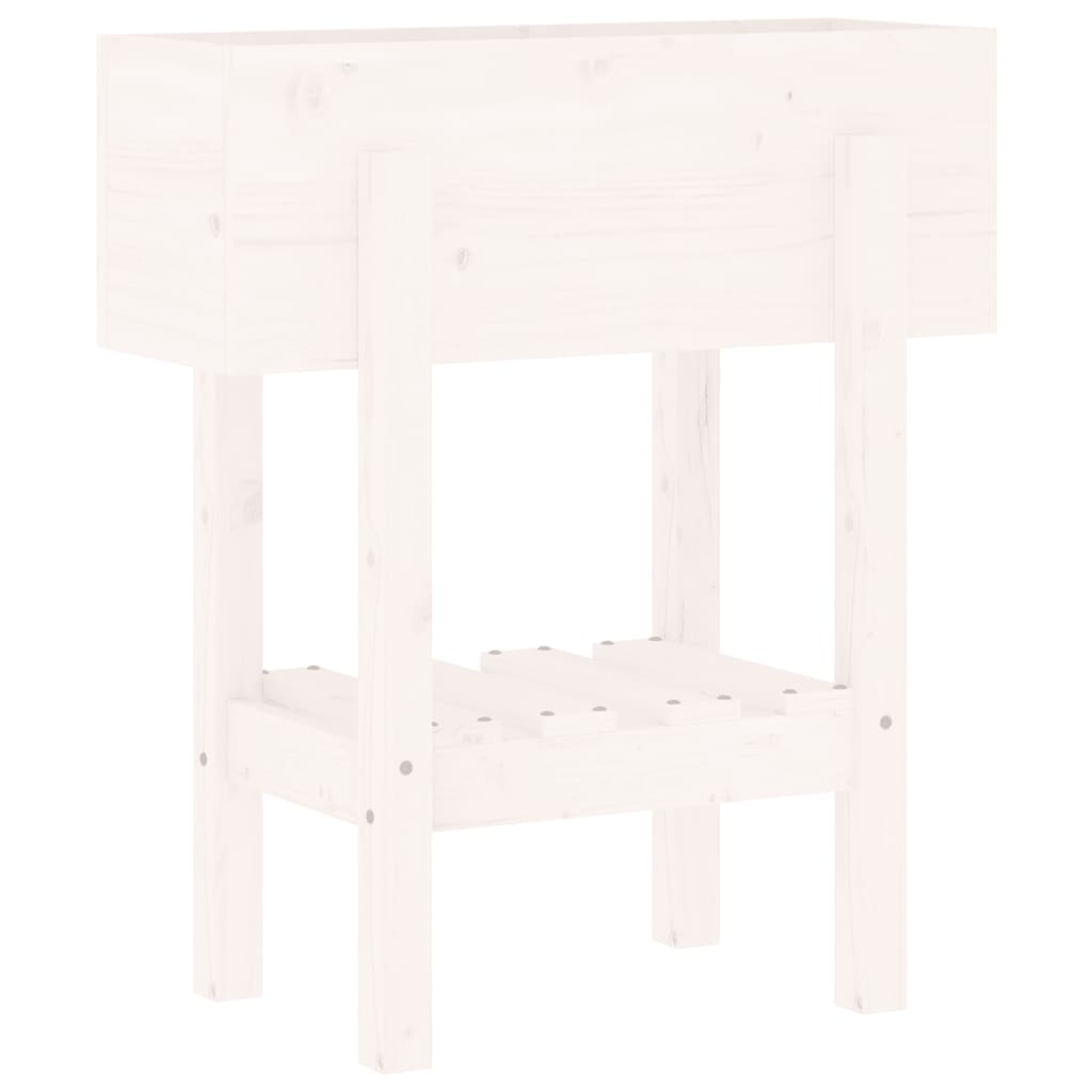 Jardinera Madera Maciza De Pino Blanco 62x30x69 Cm_0