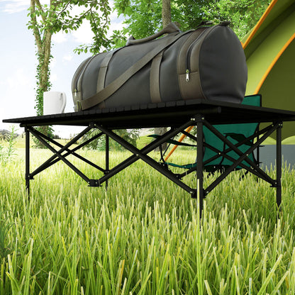 Outsunny Mesa De Camping Plegable Con Tapa Enrollable 95x55x50 Cm Negro_4