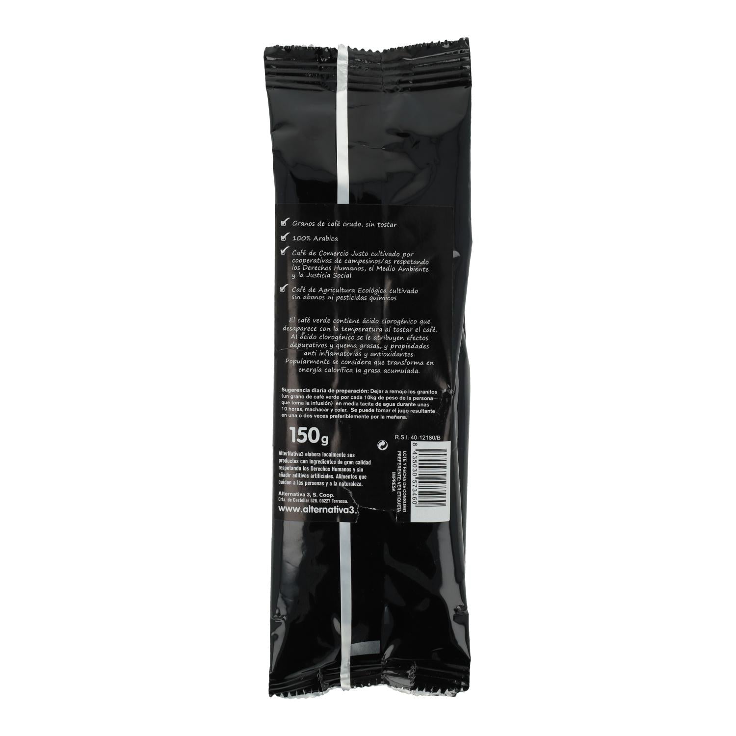 Granos de Café Verde ecológico Alternativa 150 g